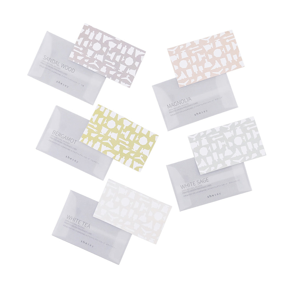 天然成分で作ったお香を印刷した メッセージカード(5種類)