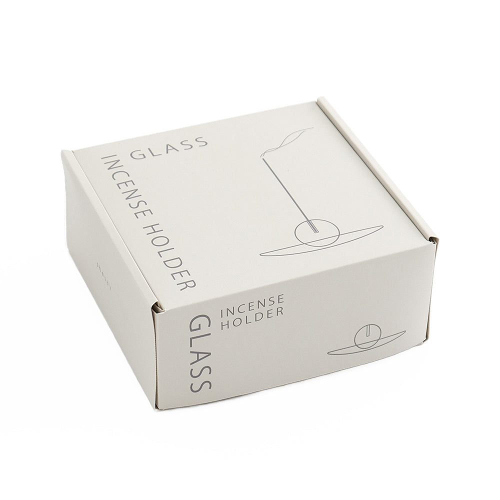 落ちる灰を受け止めるガラスの香立て（2色）