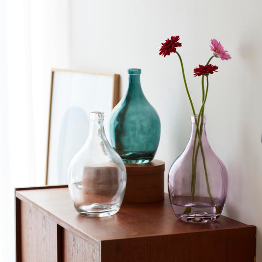 カラーガラス フラワーベース ボトル