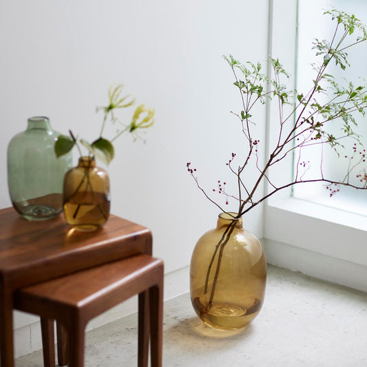 カラーガラス フラワーベース コロッセル