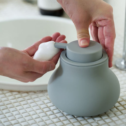 陶器 ソープディスペンサー 泡タイプ ラウンド
