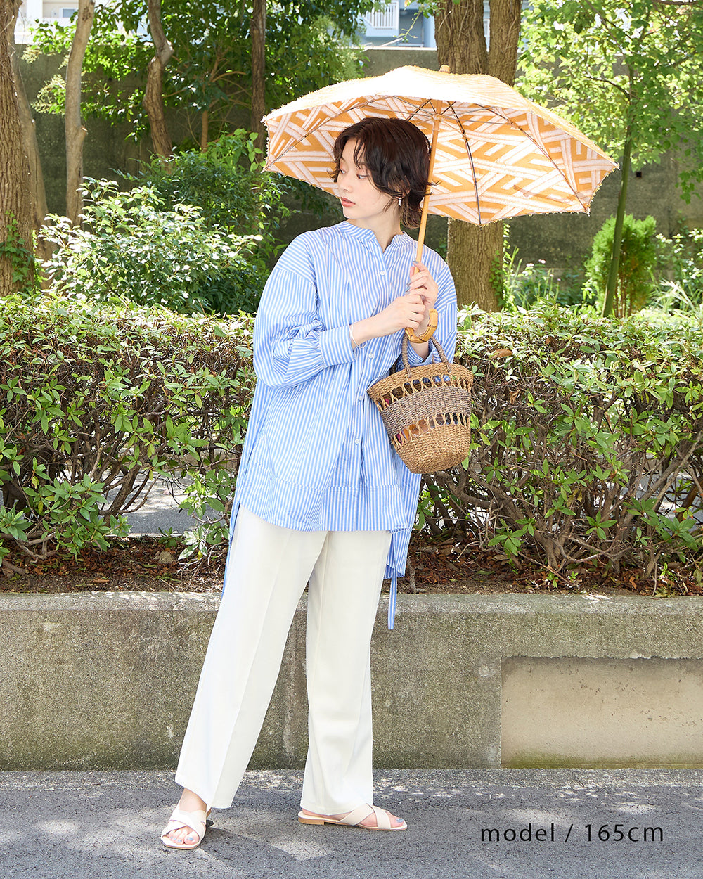 菱模様のジャカード晴雨兼用傘