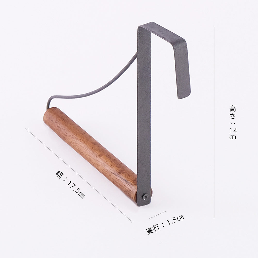 木とアイアンで出来たドアフック